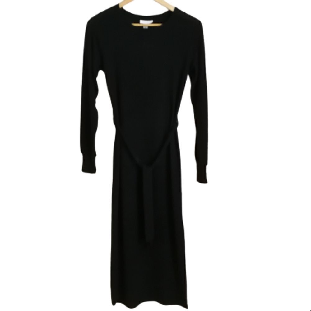 𝅺TOPSHOP Winter Black Bodycon Stretchy Long Sleeves Maxi Dress Size 4 NWT